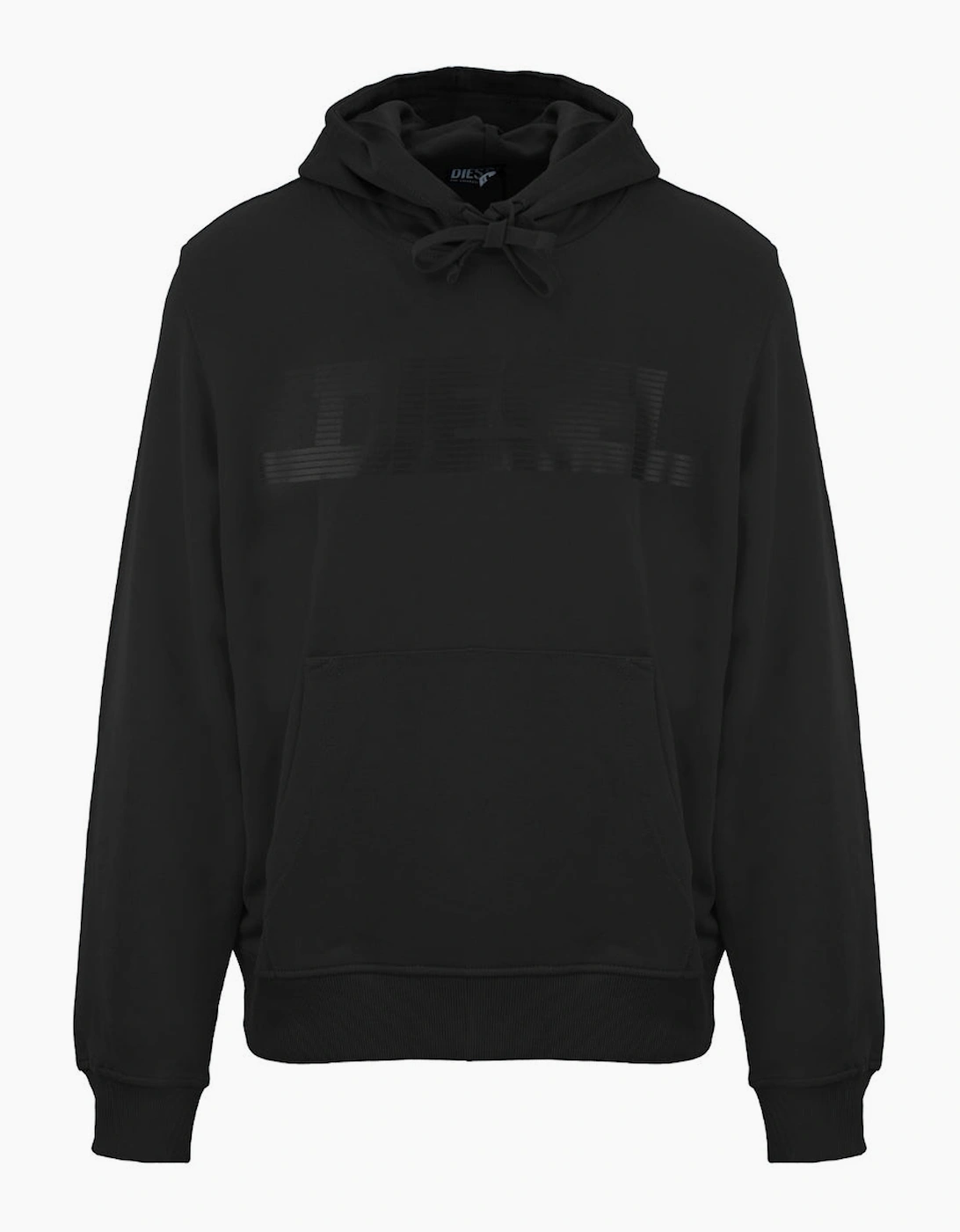 Diesel Men's Black Monotone Logo Caviar Hoodie  42 Xl