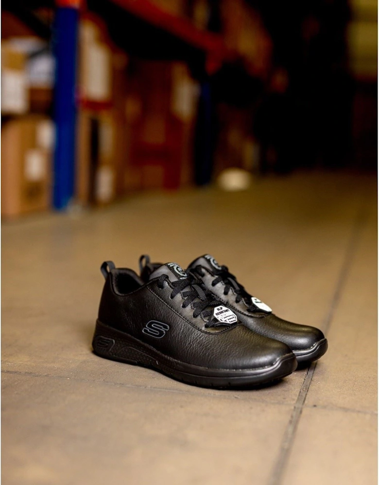 Marsing Gmina Leather Women's Black Safety Trainers