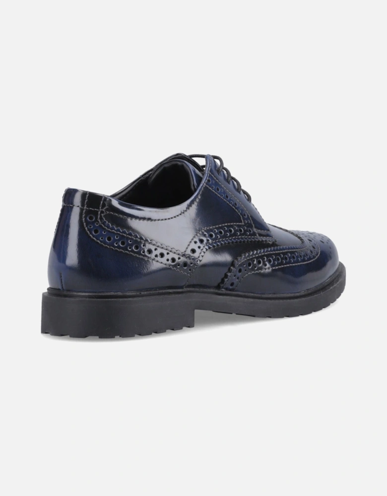 Verity Hi-Shine Leather Women's Navy Brogues Shoes