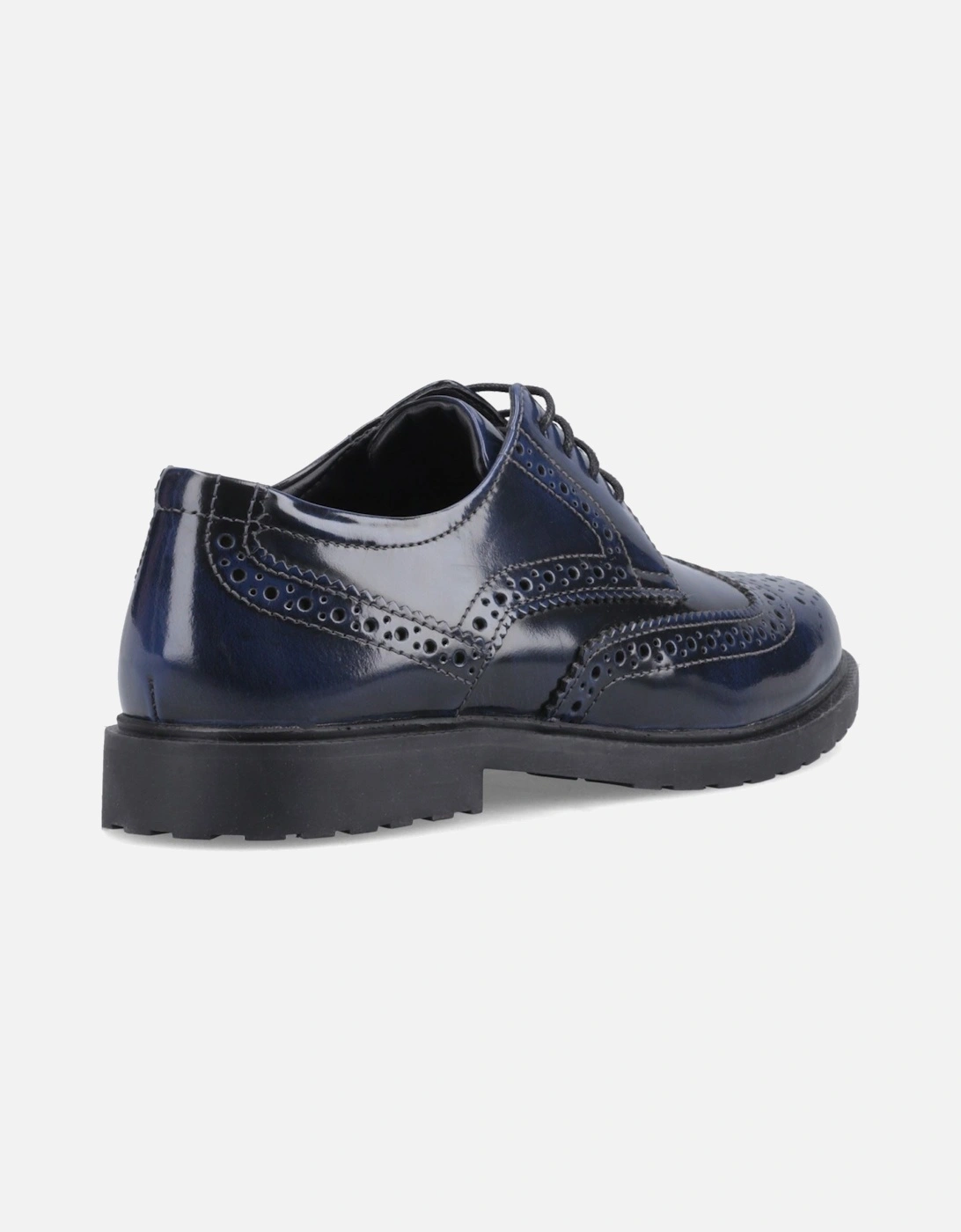 Verity Hi-Shine Leather Women's Navy Brogues Shoes