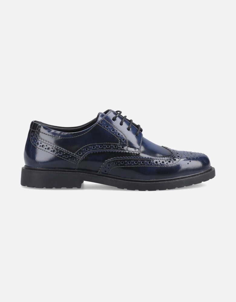 Verity Hi-Shine Leather Women's Navy Brogues Shoes