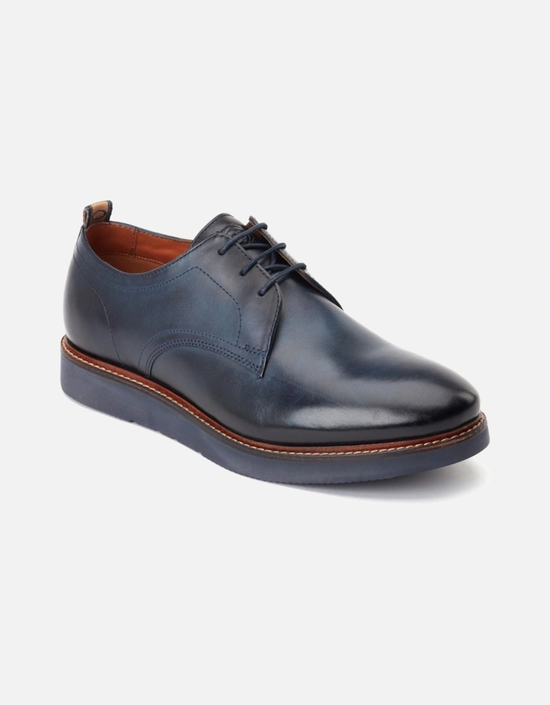 London Roly Leather Men's Navy Lace-Up Shoes