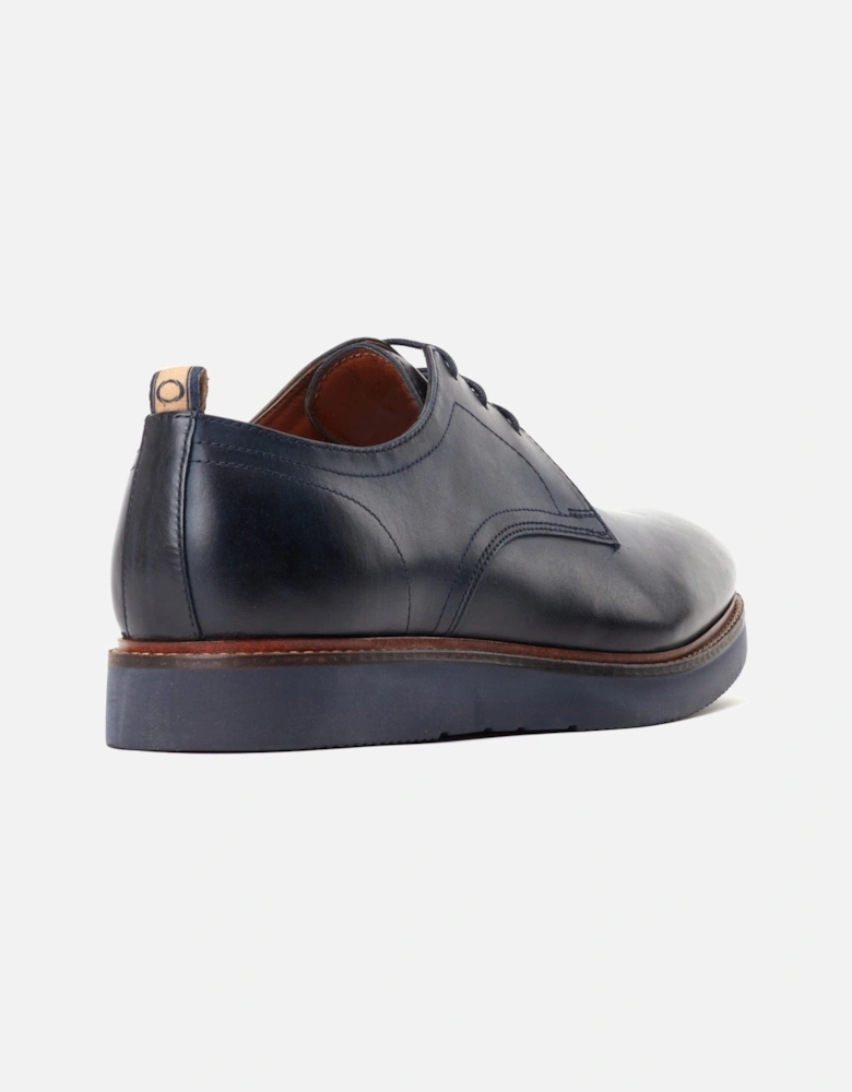 London Roly Leather Men's Navy Lace-Up Shoes