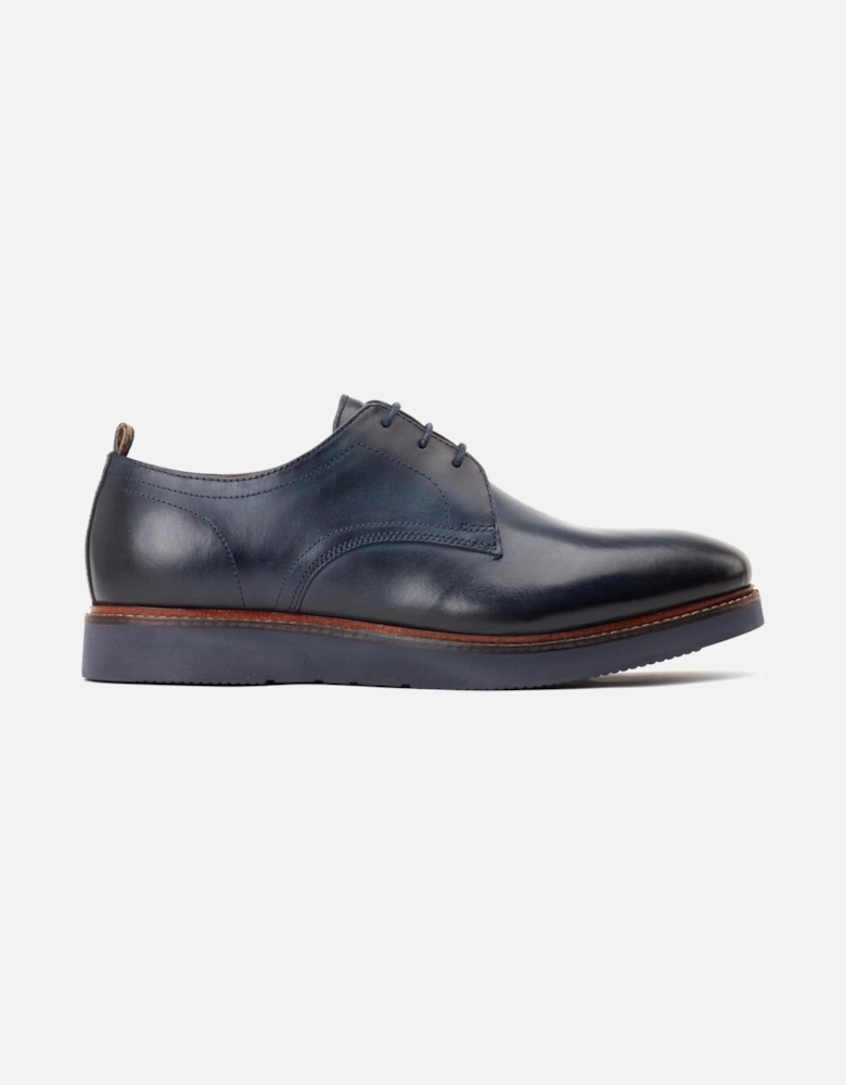 London Roly Leather Men's Navy Lace-Up Shoes