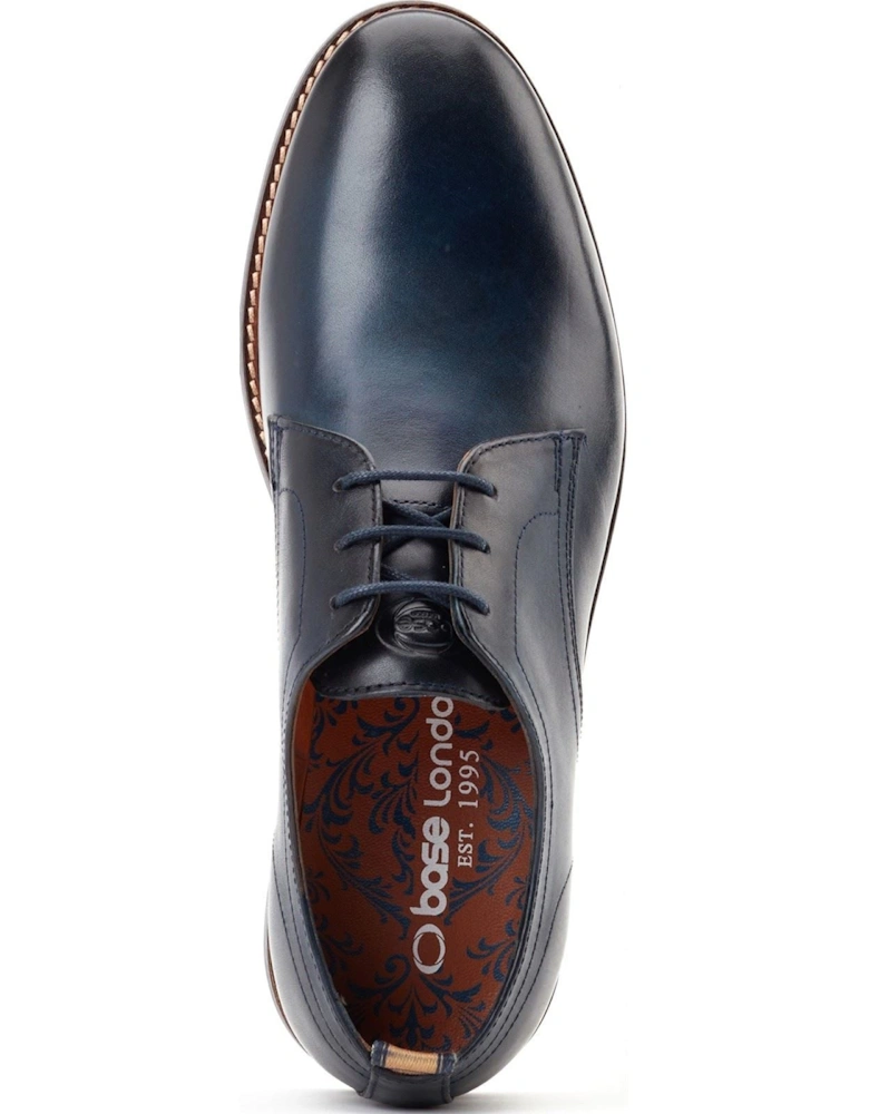 London Roly Leather Men's Navy Lace-Up Shoes