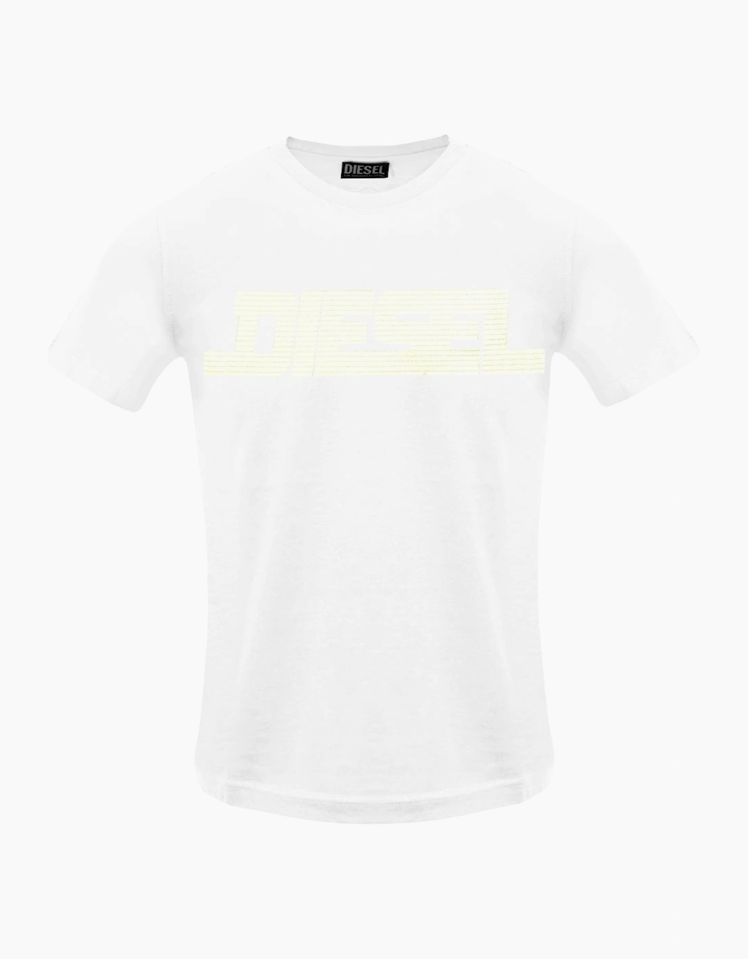 Diesel Men's White Monotone Logo Bright T-Shirt  42 Xl