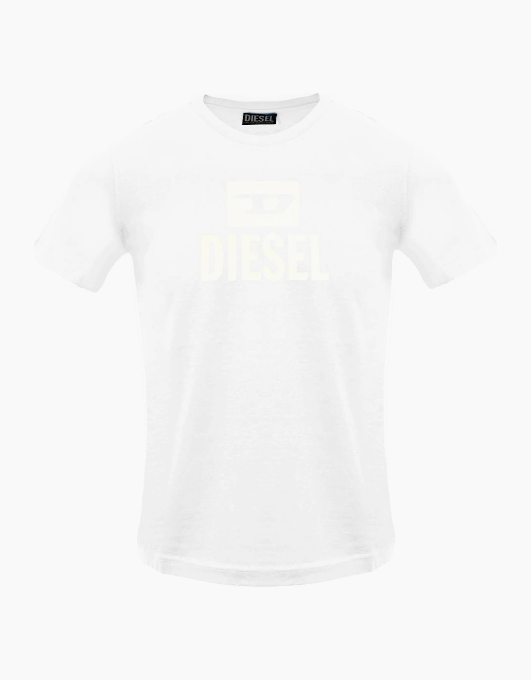 Diesel Men's White Monotone Logo Bright T-Shirt  44 Xxl