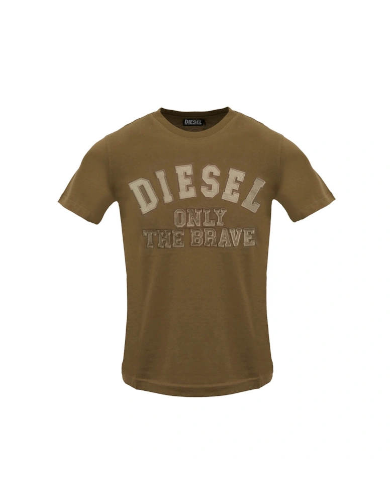 Monotone Embossed Logo Brown Coffee Liqueur T-Shirt