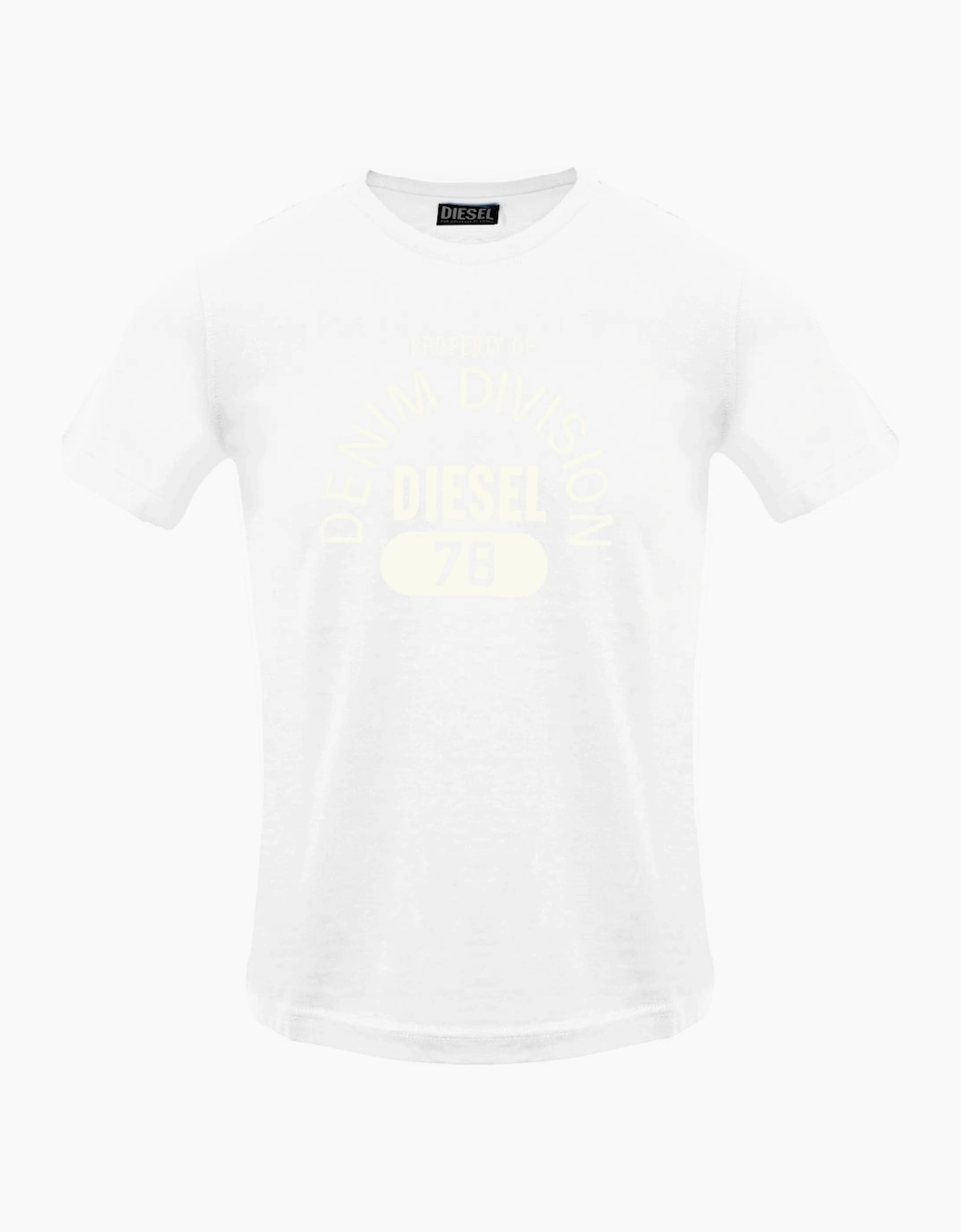 Diesel Men's White Monotone Property Of Denim Division T-Shirt  44 Xxl