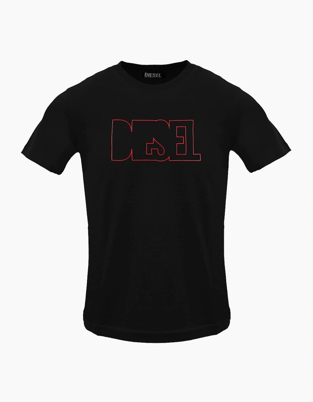 Diesel Men's Black Outlined Logo Caviar T-Shirt  40 L