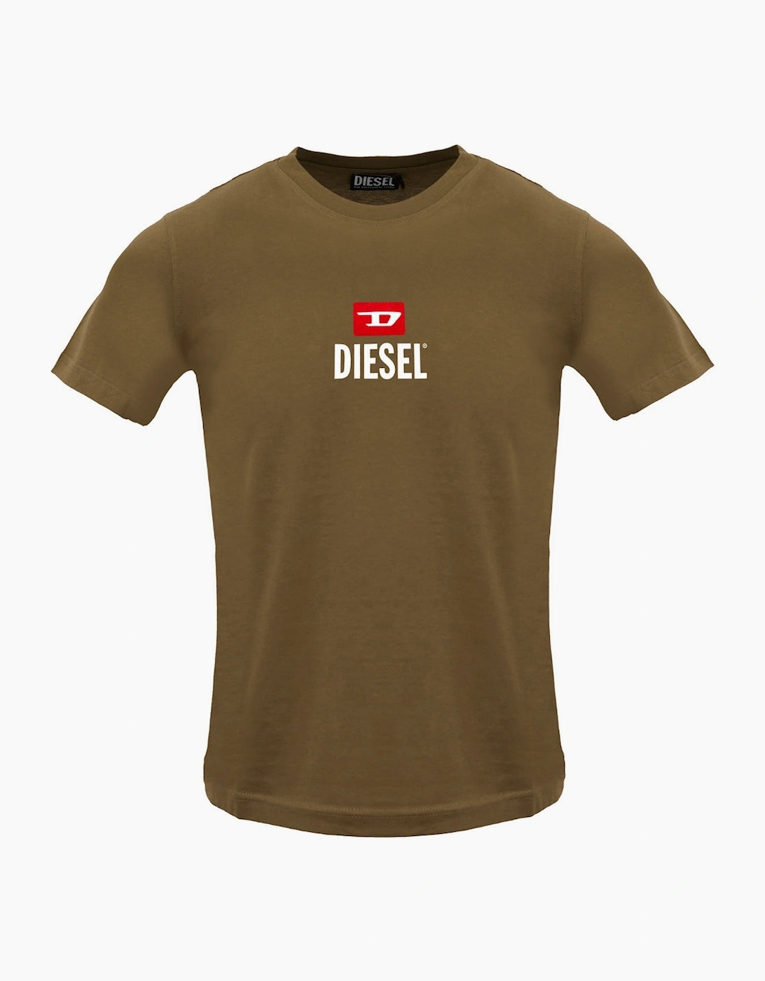 Diesel Men's Tan Just New D Logo Brown Coffee Liqueur T-Shirt  44 Xxl