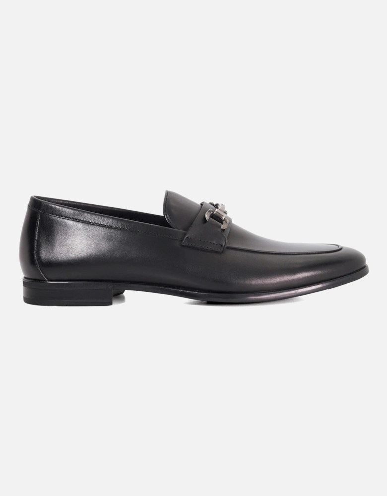 Dune Seymore Leather Men's Black Slip-On Shoes