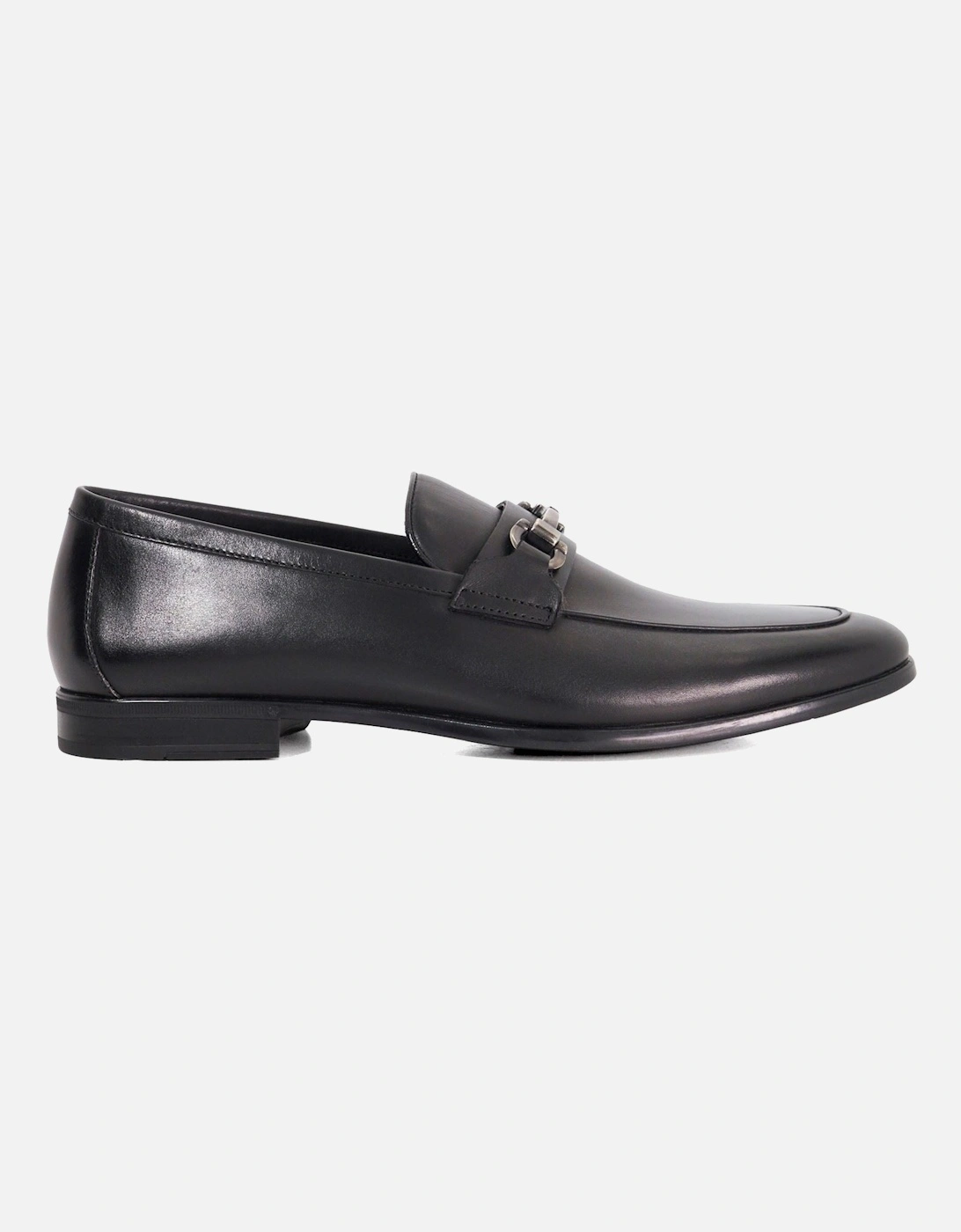 Dune Seymore Leather Men's Black Slip-On Shoes