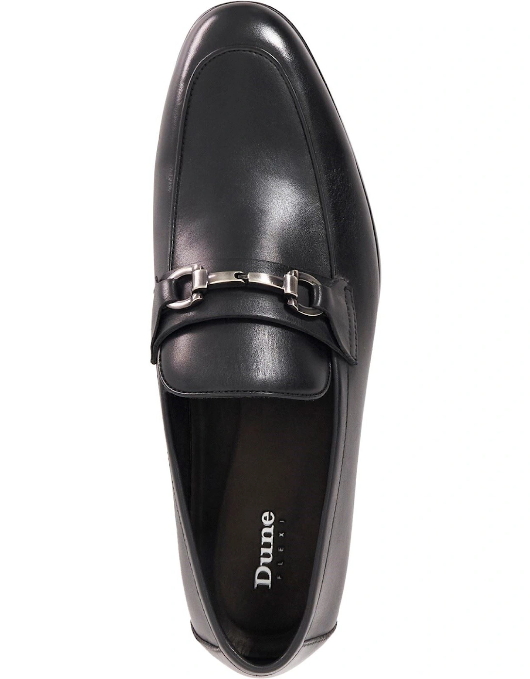 Dune Seymore Leather Men's Black Slip-On Shoes