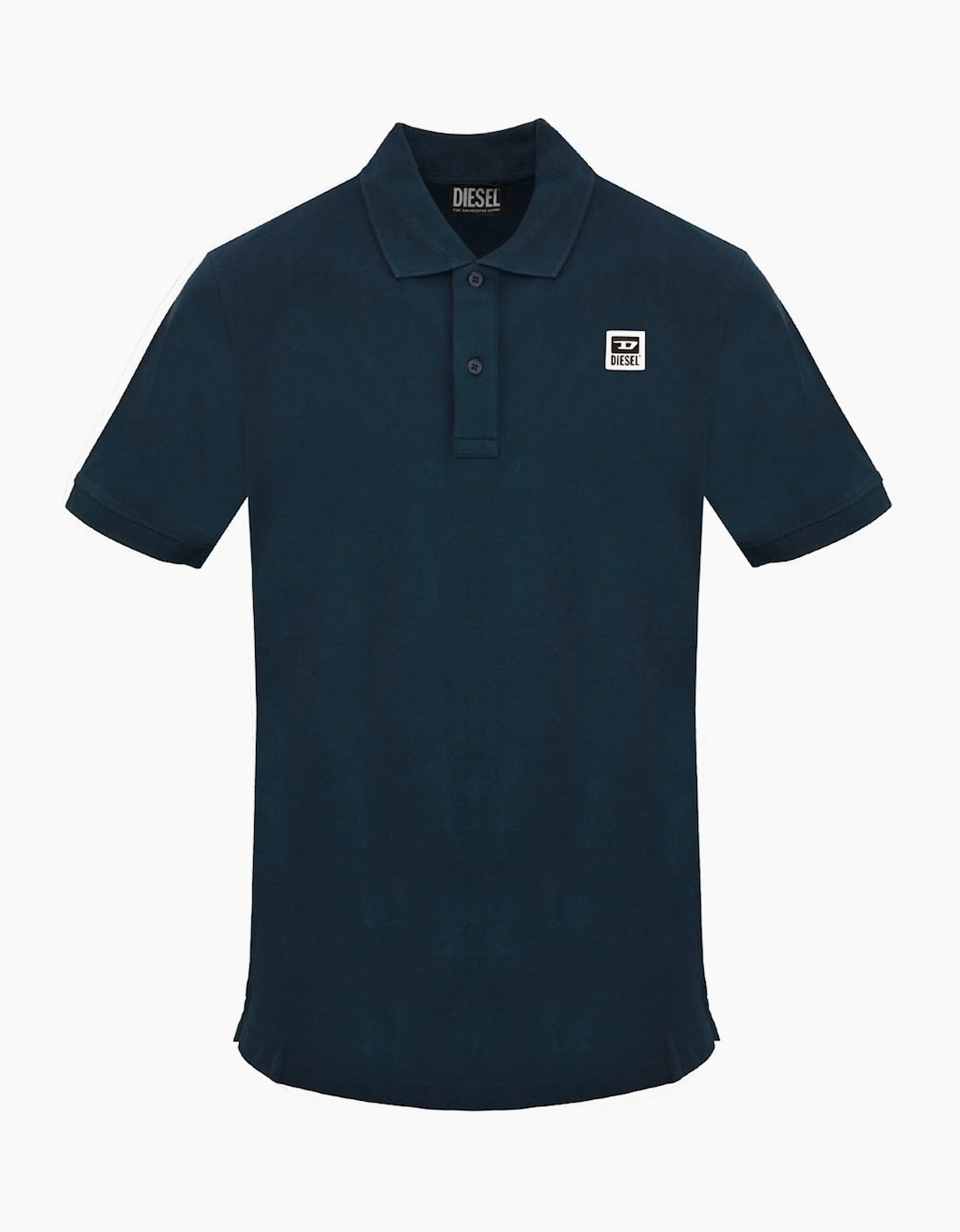 Diesel Men's Navy Patch Logo Blue Total Eclipse Polo Shirt  44 Xxl