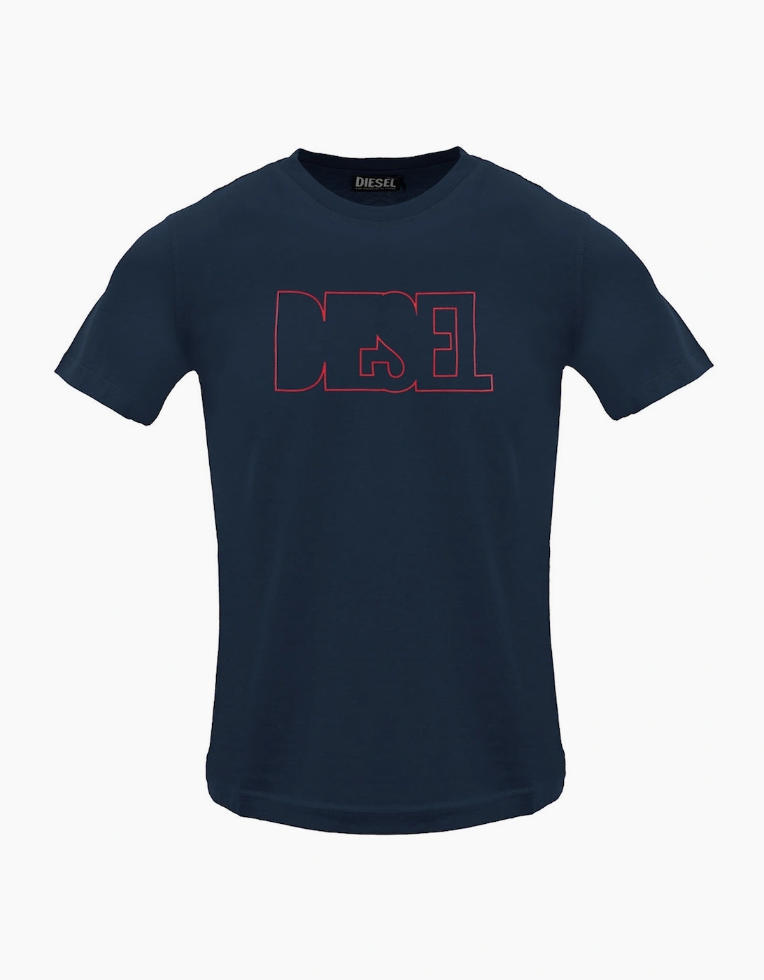 Diesel Men's Navy Outlined Logo Total Eclipse T-Shirt  44 Xxl