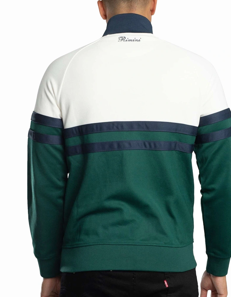 Rimini Track Top Jacket Off White/Dark Green