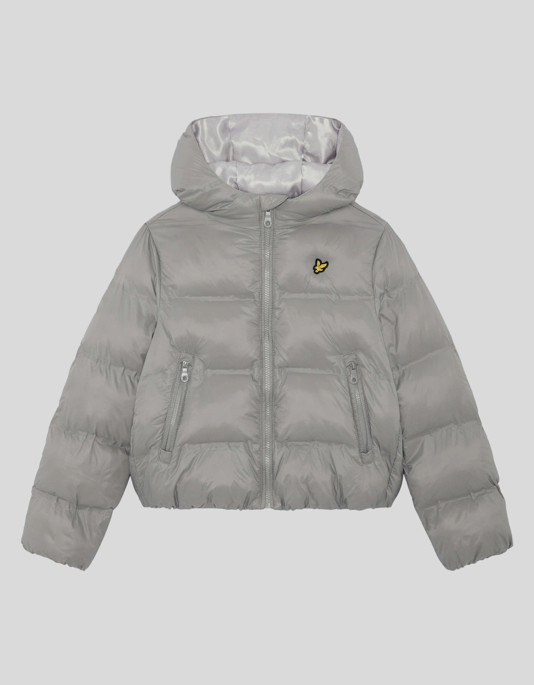 Lyle And Scott Boy's Cropped Puffer Coat - Grey - Size: 7/8 y