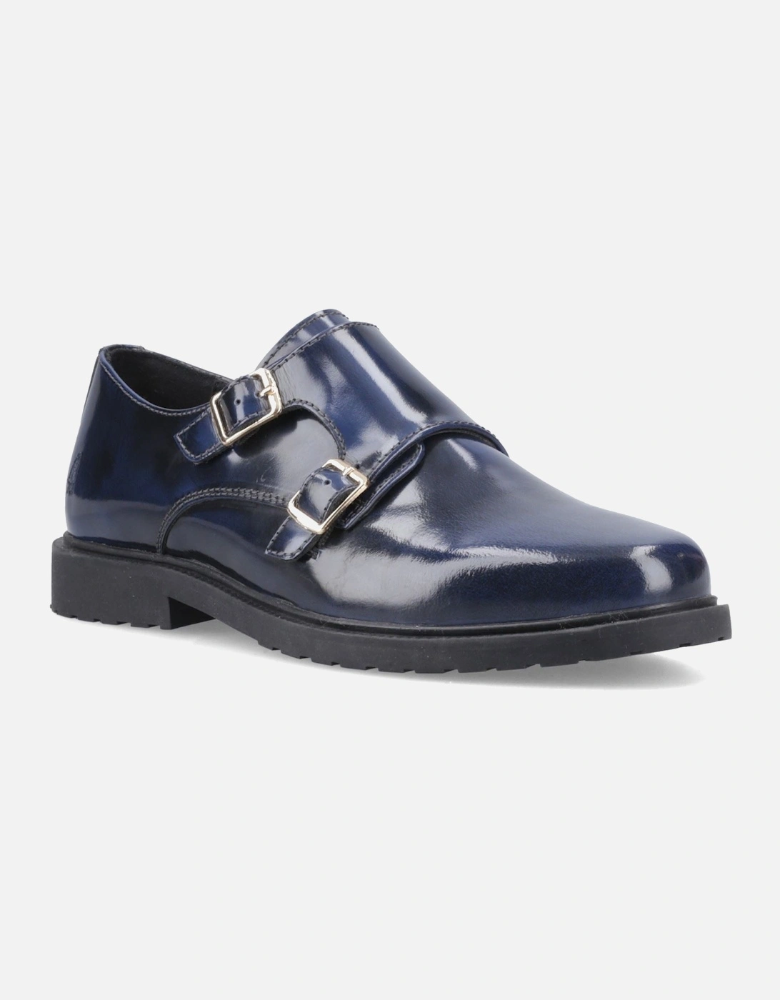 Hush Puppies Women's Navy Verity Hi-Shine Leather Shoes - Size 8