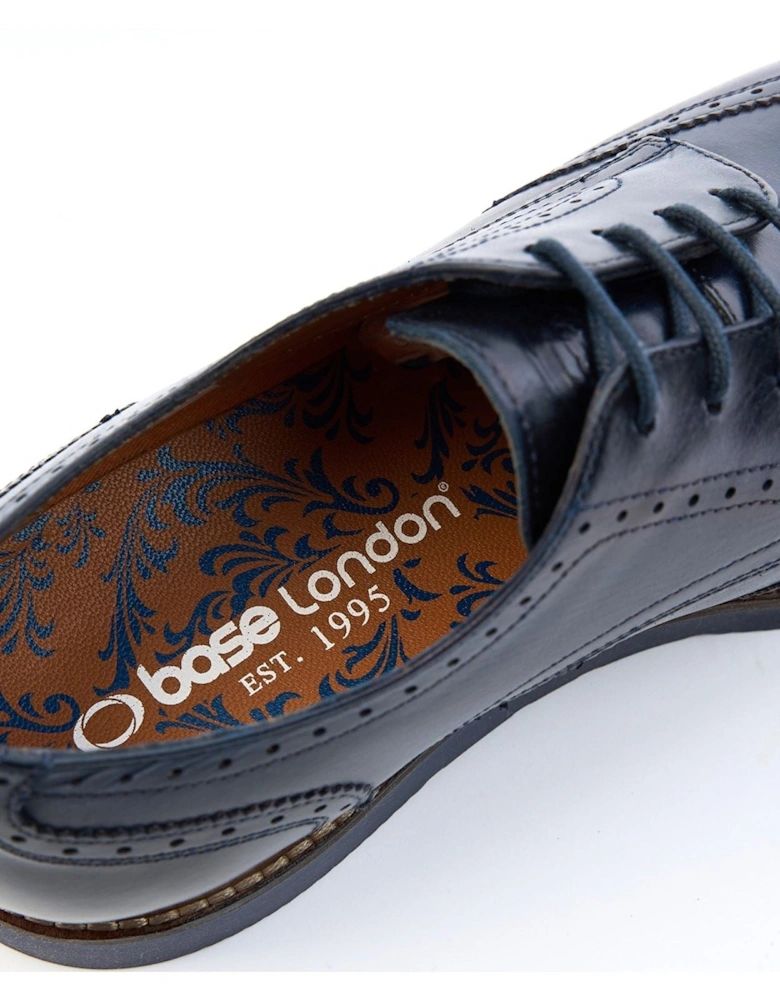 London Joe Leather Men's Navy Brogues Shoes
