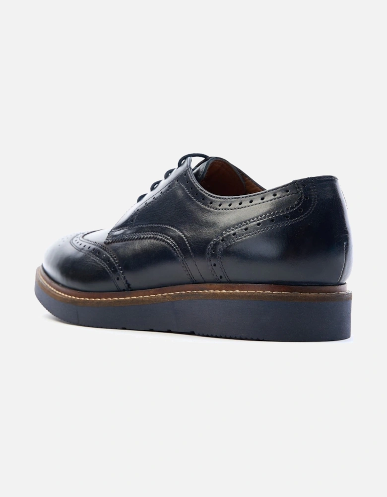London Joe Leather Men's Navy Brogues Shoes