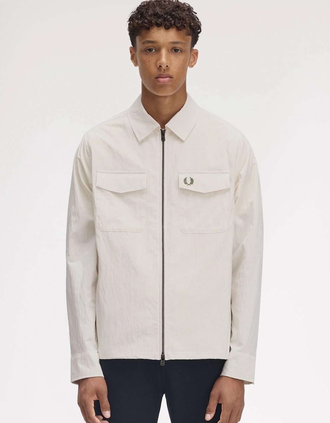 M5684 Zip Through Overshirt - Light Ecru
