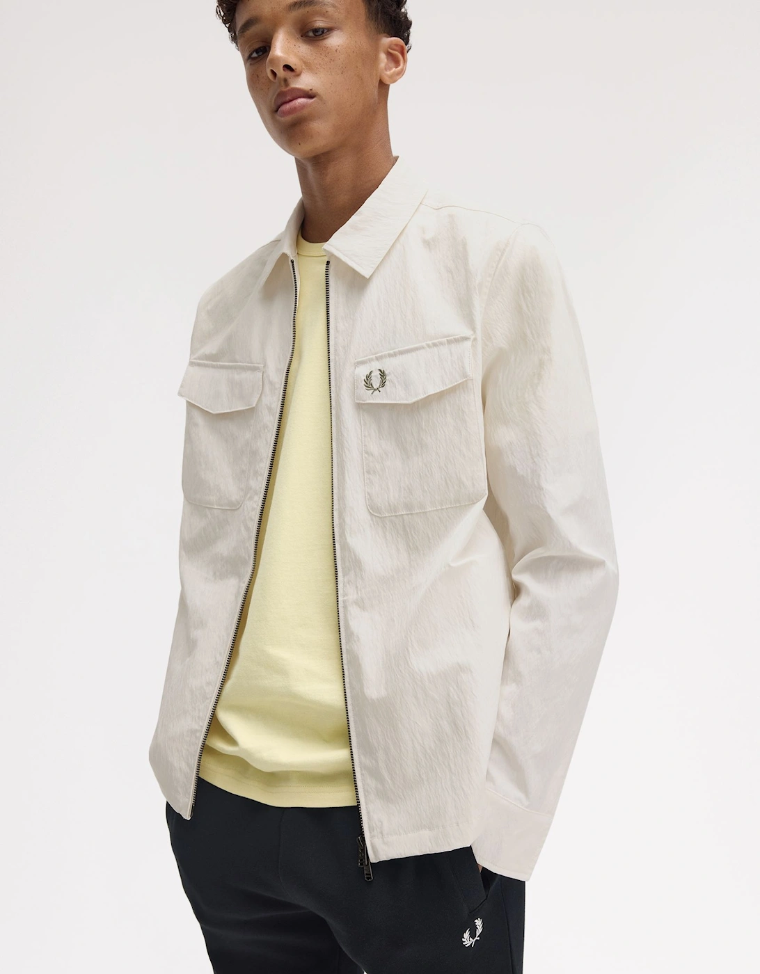 M5684 Zip Through Overshirt - Light Ecru