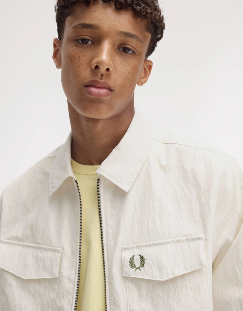 M5684 Zip Through Overshirt - Light Ecru