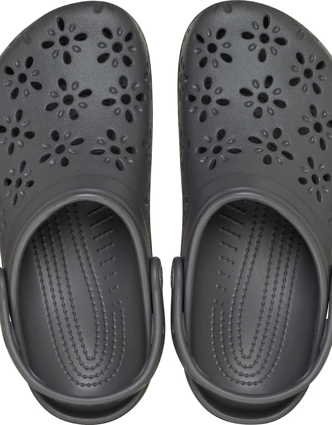 Classic Floral Cut Out Thermoplastic Black Sand Clogs