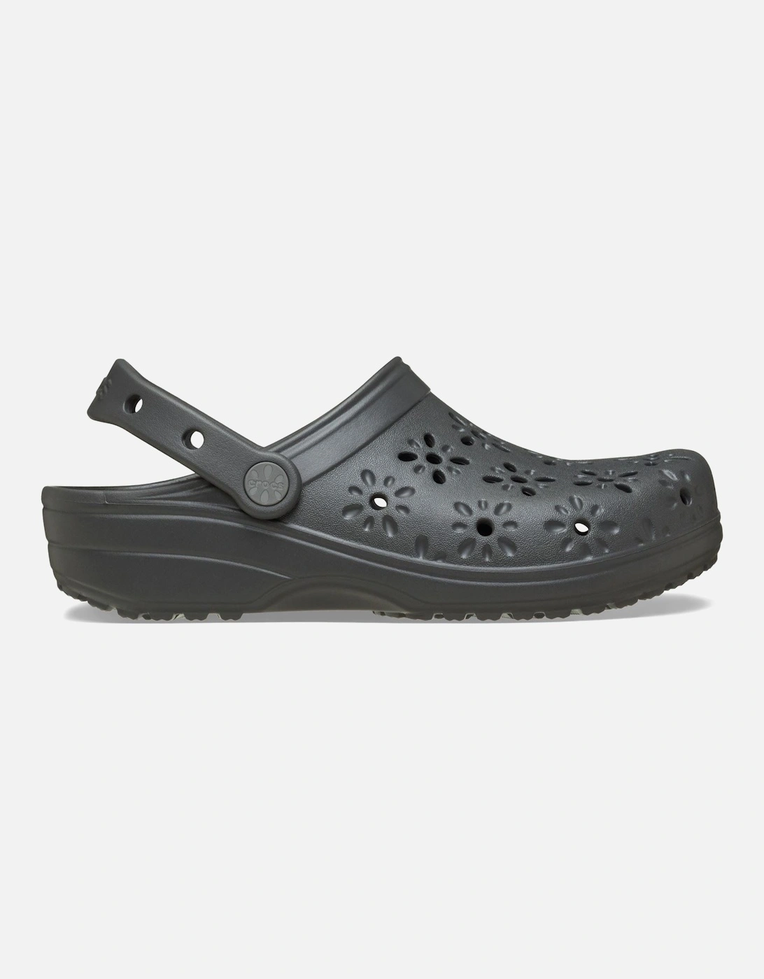 Classic Floral Cut Out Thermoplastic Black Sand Clogs