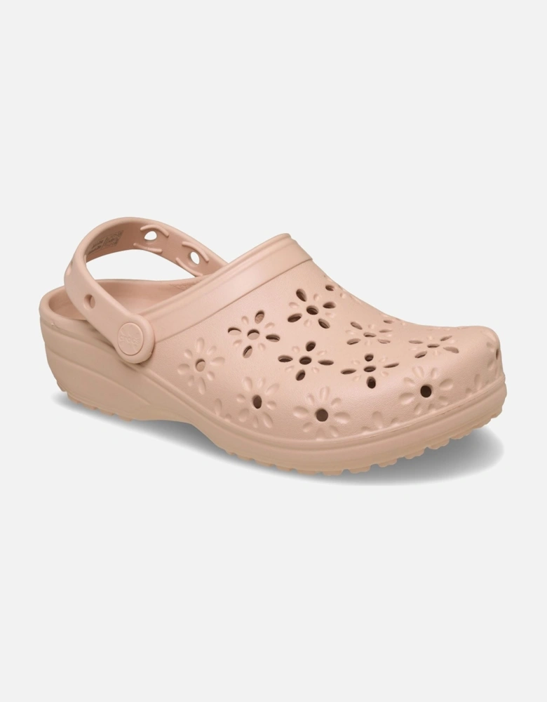 Classic Floral Cut Out Thermoplastic Pink Caramel Clogs