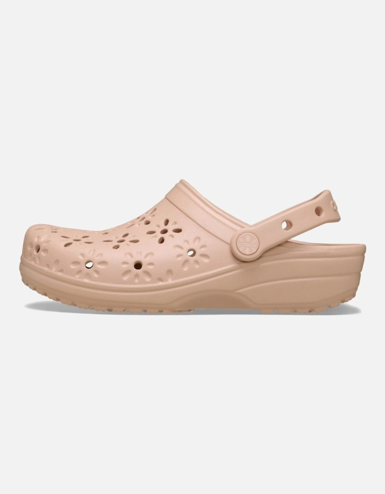 Classic Floral Cut Out Thermoplastic Pink Caramel Clogs