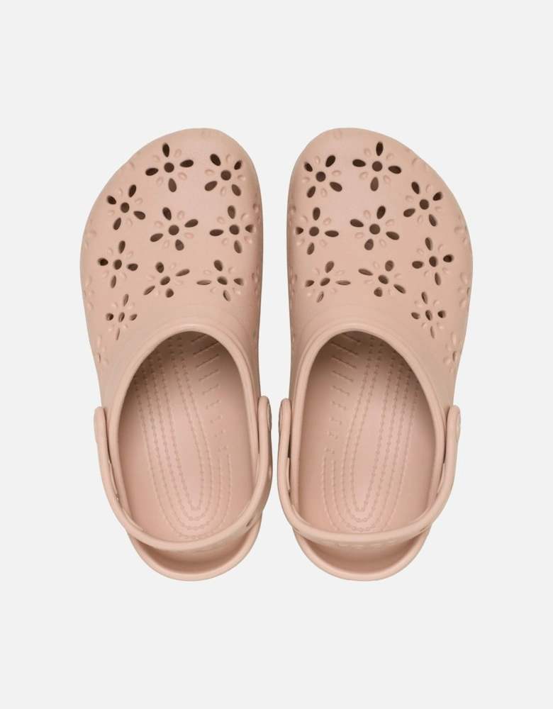 Classic Floral Cut Out Thermoplastic Pink Caramel Clogs