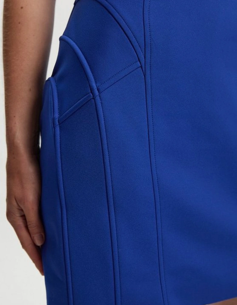 Tailored Scuba Corset Detail Mini Dress