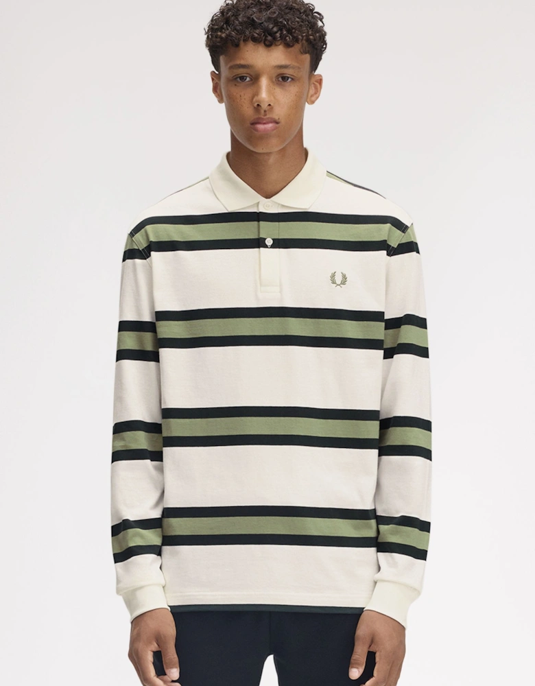 M9849 Jersey Stripe Polo Shirt - Light Ecru