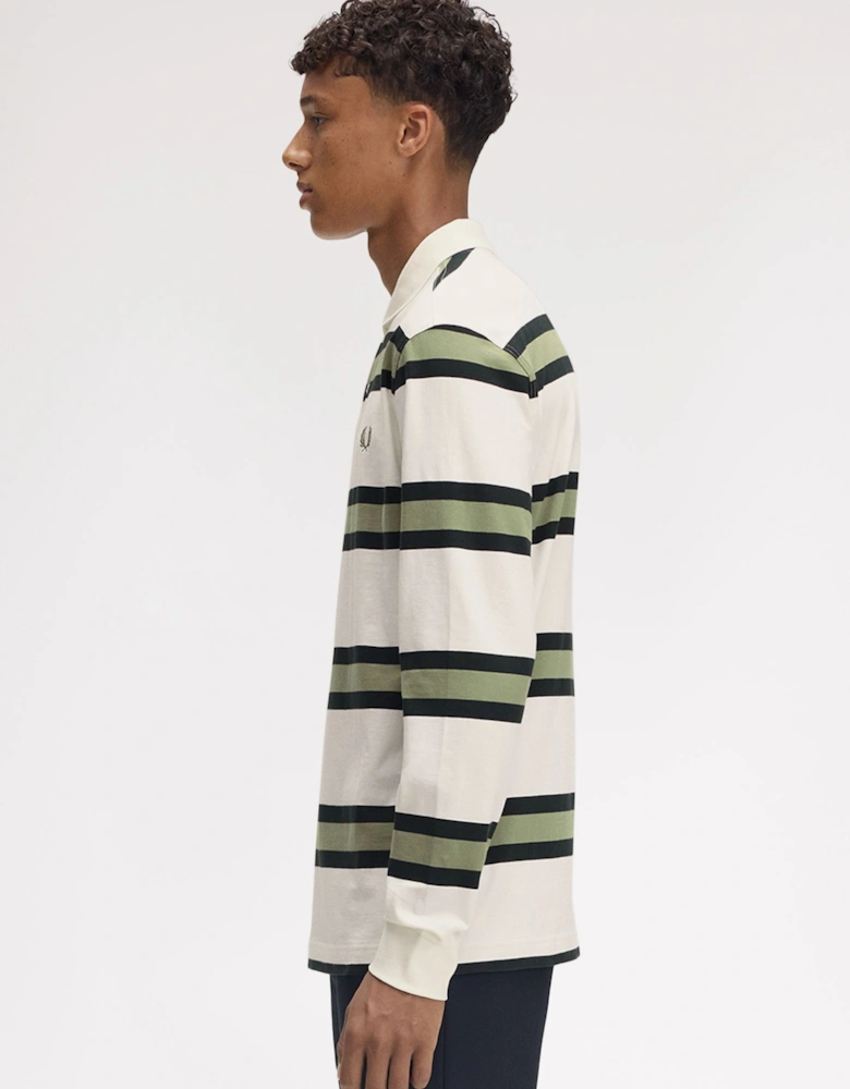 M9849 Jersey Stripe Polo Shirt - Light Ecru