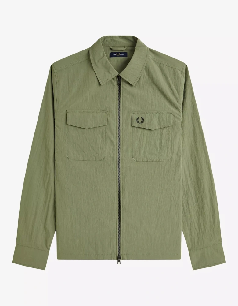 M5684 Zip Through Overshirt - Olive Mint