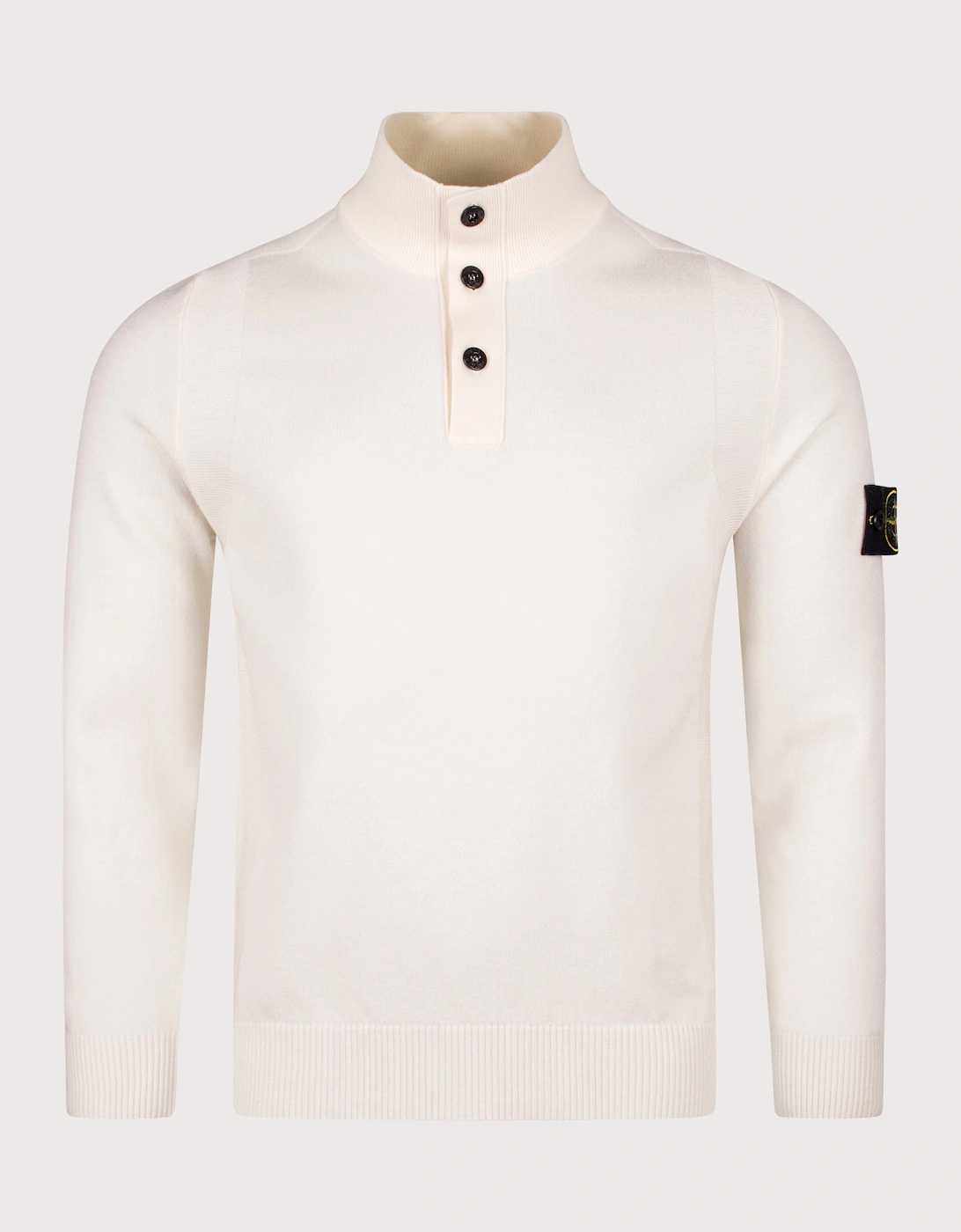 Button Neck Reverse Stitch Jumper