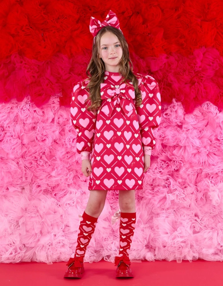 LIBBY RED HEART BOW DRESS W251705