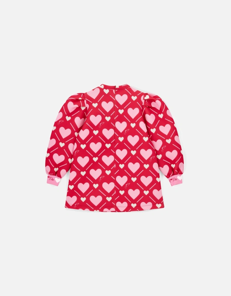 LIBBY RED HEART BOW DRESS W251705