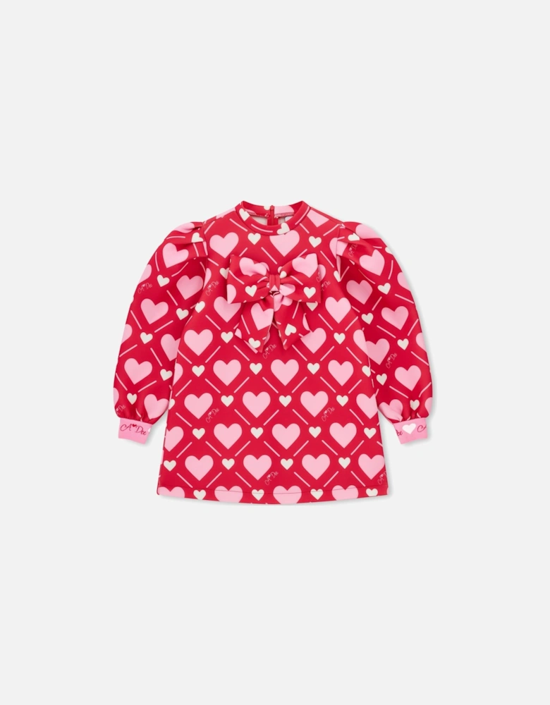 LIBBY RED HEART BOW DRESS W251705