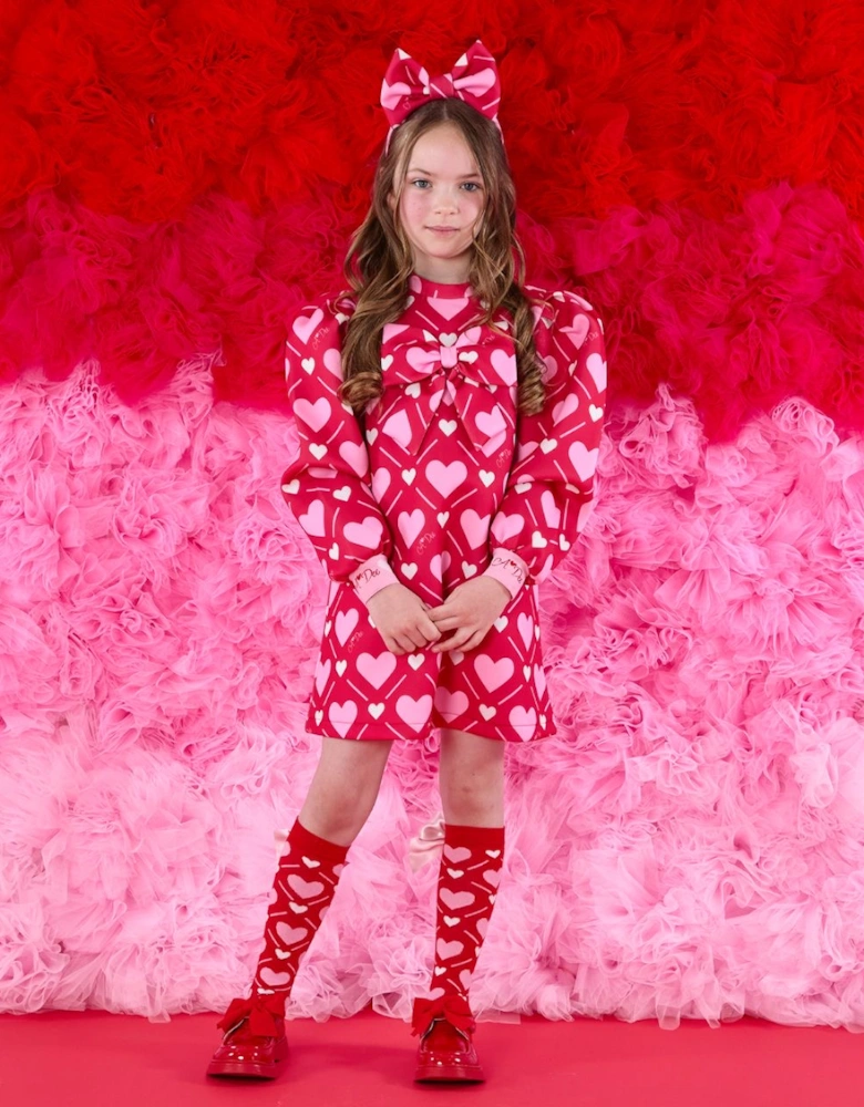 LIBBY RED HEART BOW DRESS W251705