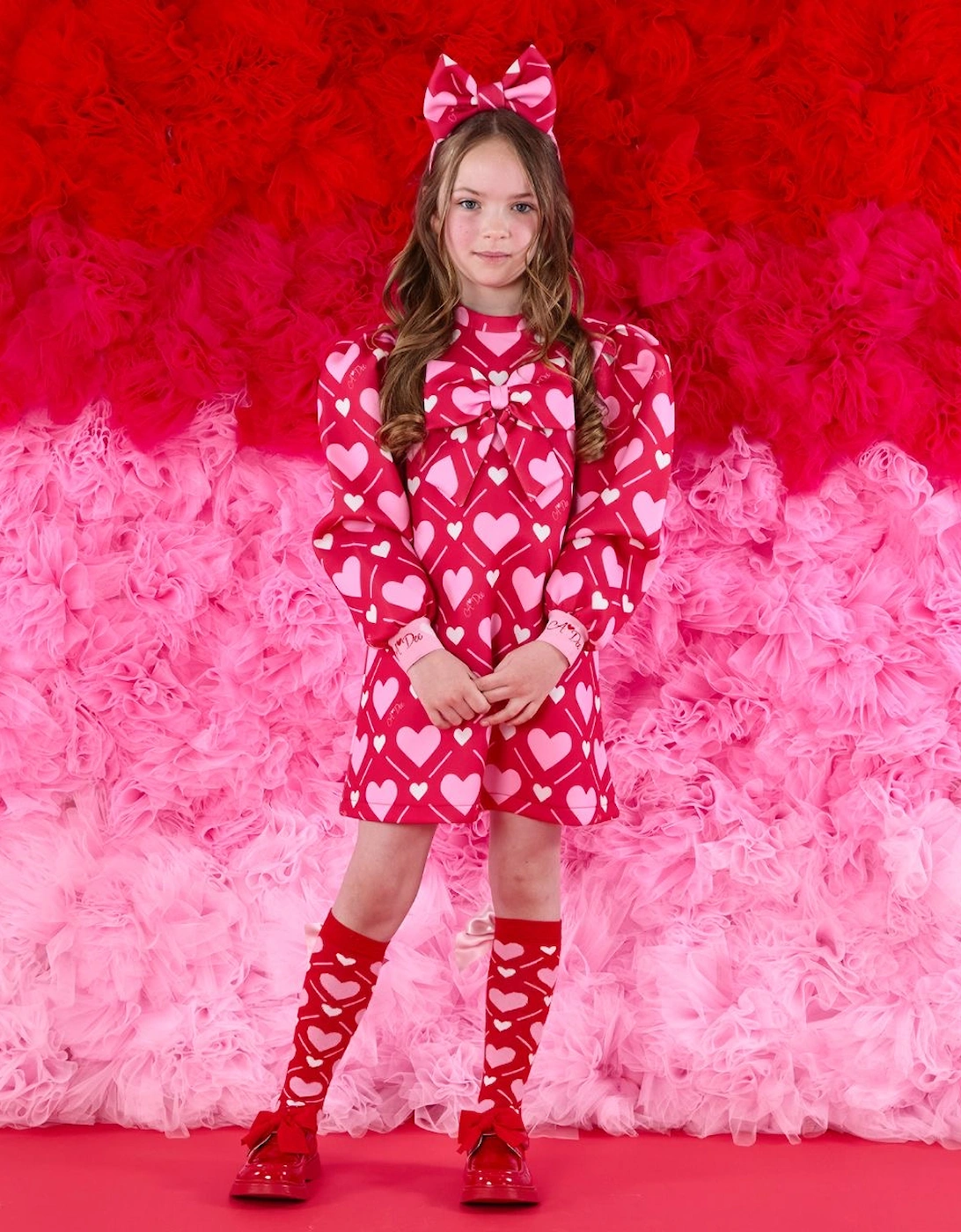 LIBBY RED HEART BOW DRESS W251705