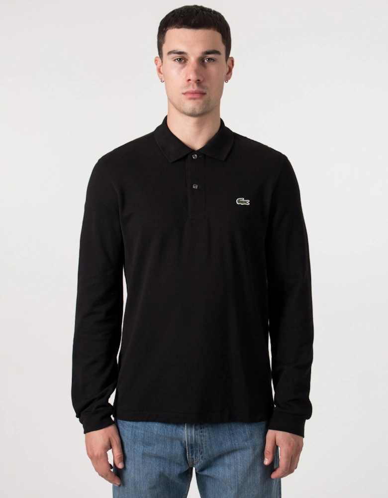 Long Sleeve Croc Logo Polo Shirt