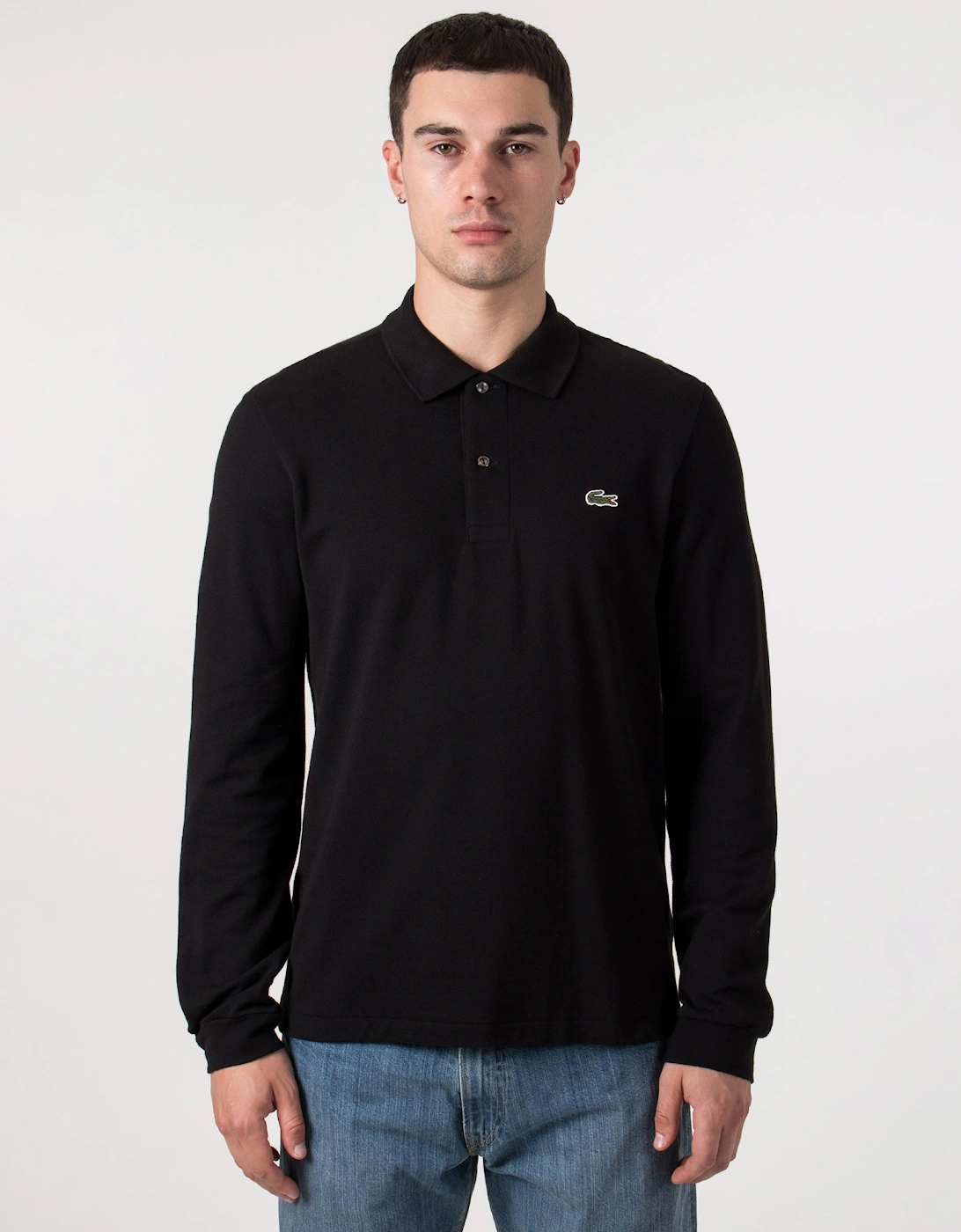 Long Sleeve Croc Logo Polo Shirt