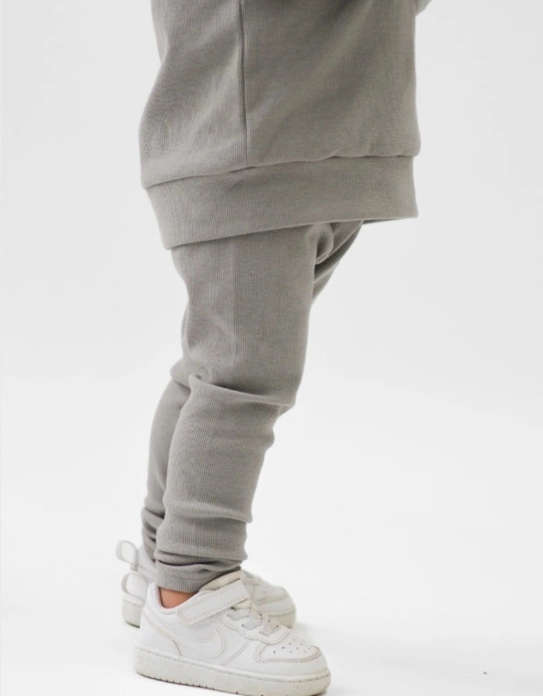 Boys Grey ‘Stormi’ Ribbed Hooded Tracksuit