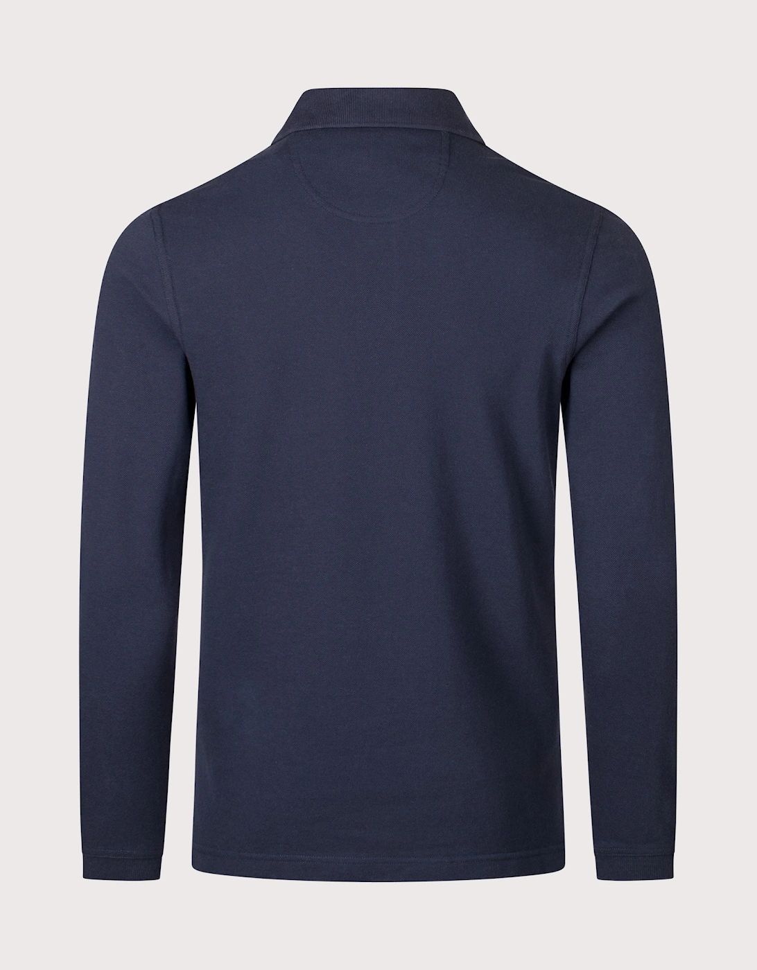 Long Sleeve Tartan Placket Polo Shirt