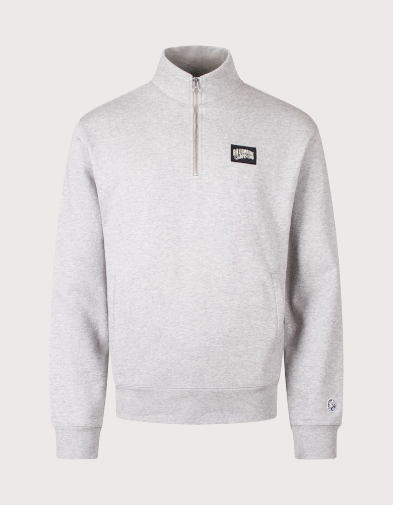 Woven Patch Quarter Zip Sweatshirt
