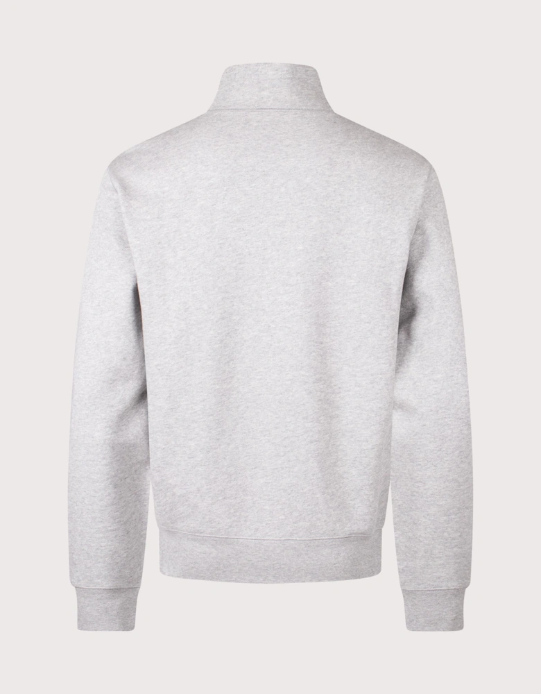 Woven Patch Quarter Zip Sweatshirt