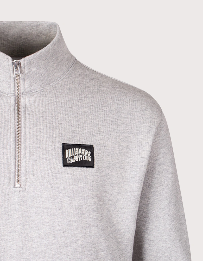 Woven Patch Quarter Zip Sweatshirt
